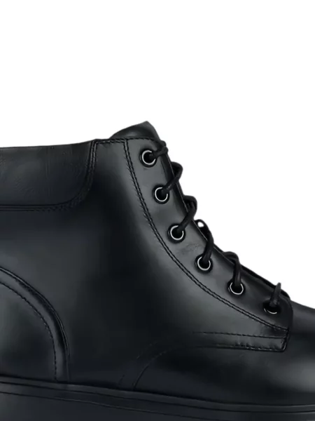 Botine Geox cu șireturi din piele negru