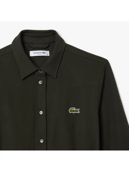 Lacoste Sukienka Koszulowa Z Pikowanym Paskiem zielona