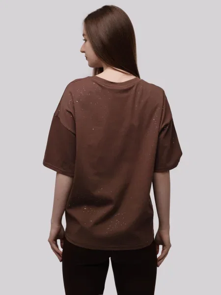 Футболка LUMO темно-коричневий віскоза/поліестер коричнева