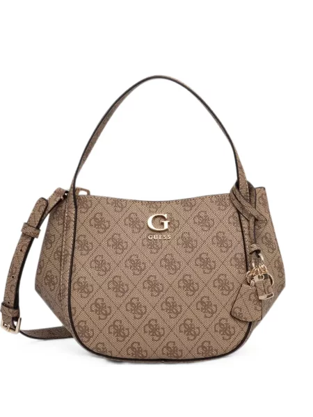 Geantă shopper Guess cu imagine maro