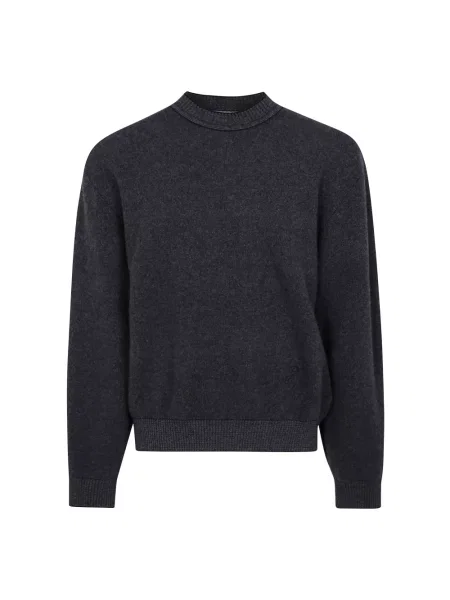Sweter Jacquemus wełniany z okrągłym dekoltem szary