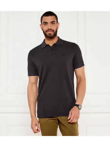 Tricou polo Boss Orange negru