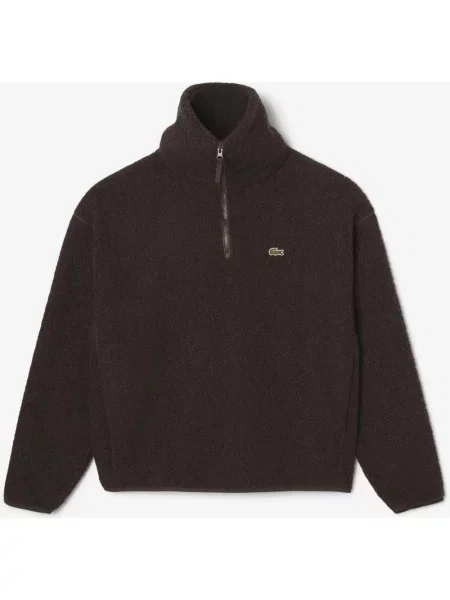 Bluza Lacoste Half Zip Neck Polar Marrón Oscuro S brązowa