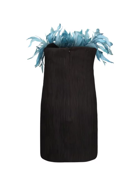 Rochie mini Amen cu pene negru