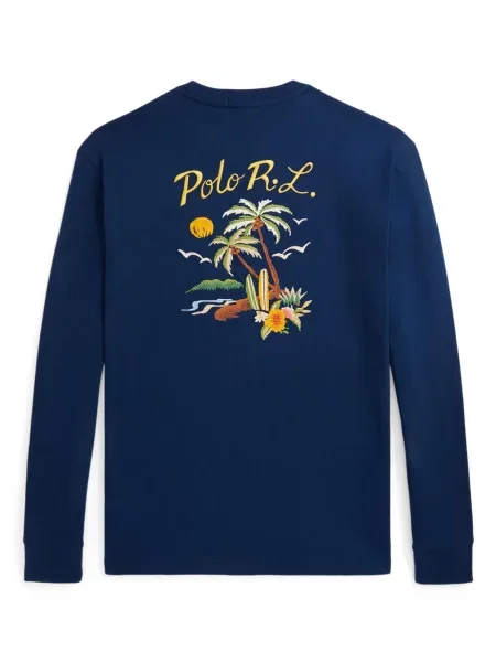 Slip de baie Polo Ralph Lauren cu broderie din piele de căprioară în carouri albastru