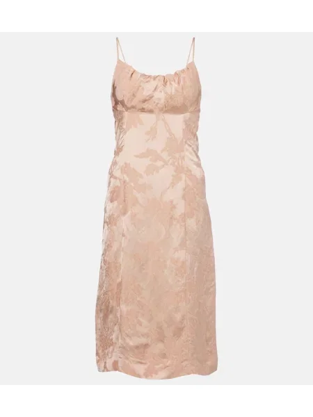 Sukienka Dries Van Noten w kwiatki żakardowa różowa