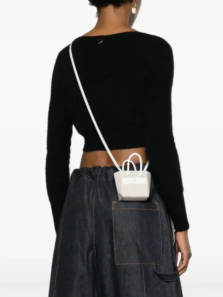 Kožená mini kožená taška Moschino
