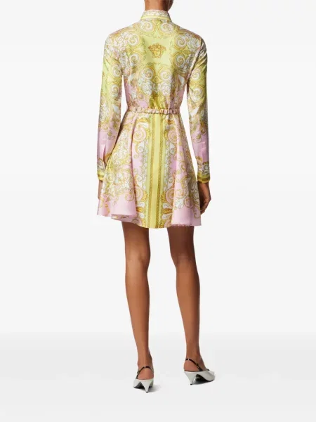 Rochie mini Versace cu imagine de costum roz