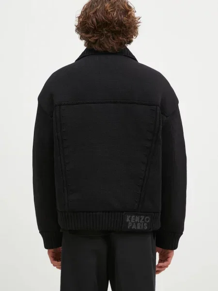 Куртка Kenzo Knitted Down Jacket зимова oversize чорний