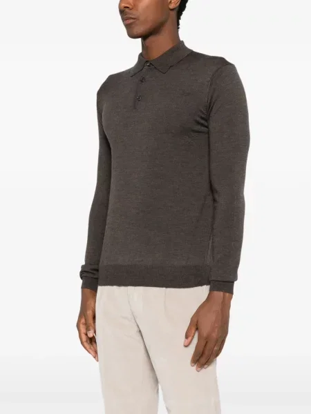 Πλεκτό μακρύς polo Vela Shop καφέ
