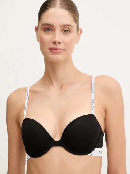 Сутиен Calvin Klein Underwear с меланжов десен черно