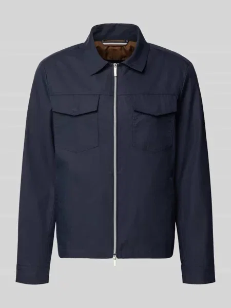 Kurtka z z patką i dwukierunkowym zamkiem błyskawicznym Bugatti granatowa