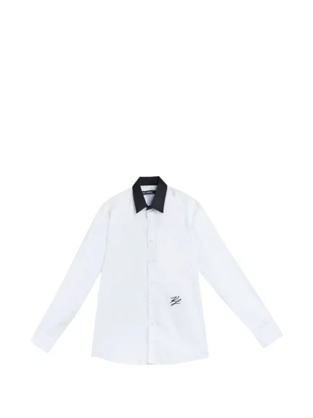 Cămașă Karl Lagerfeld cu broderie alb