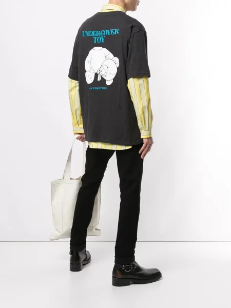 Tricou Undercover cu imagine cu decolteu rotund gri