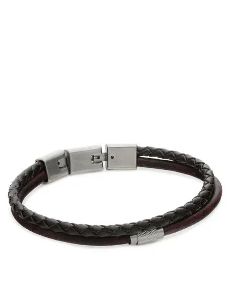 FOSSIL Náramok tmavohnedá / strieborná hnedá