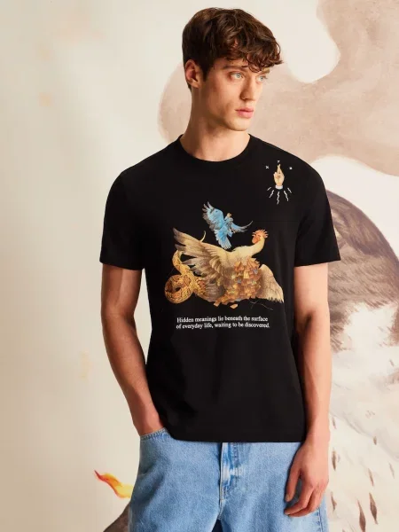 Тениска Medicine с принт черно