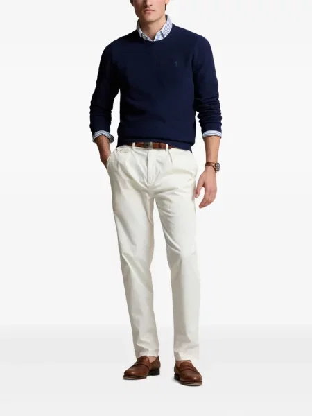 Căciulă Polo Ralph Lauren de catifea cord cu dungi de costum alb
