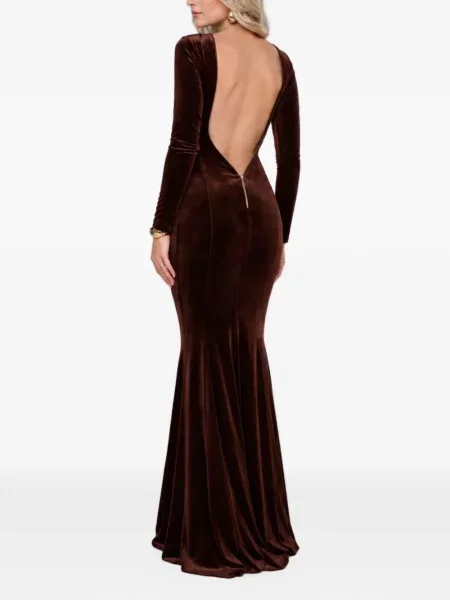 Rochie maxi Roserry de catifea maro