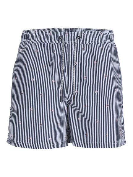 JACK & JONES Șorturi de baie JPSTFiji albastru marin / roșu alb