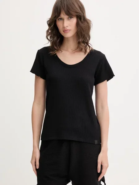 BOSS T-shirt piżamowy z modalem Cosy Waffle T-Shirt czarna