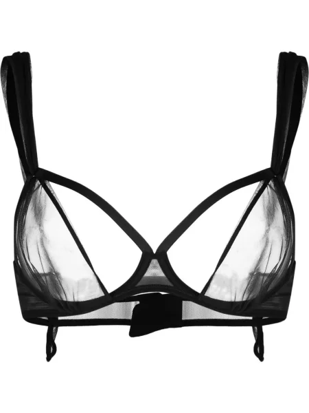 Sutien Maison Close transparente negru