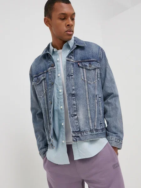 Džínová bunda Levi's přechodná modrá