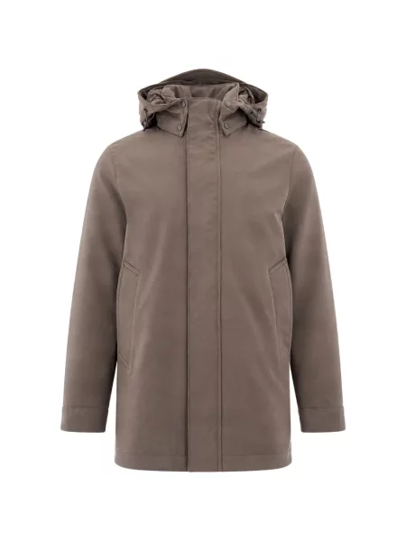 Palton Woolrich cu glugă maro