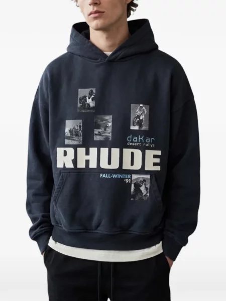 Hanorac cu glugă Rhude negru