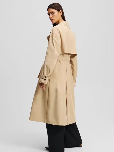 Karl Lagerfeld trencz przejściowy dwurzędowy beżowy