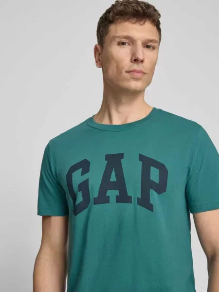 T-shirt z logo i okrągłym dekoltem Gap