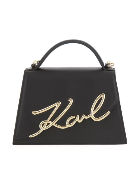 Torebka skórzana Karl Lagerfeld K/Signature skórzana czarna