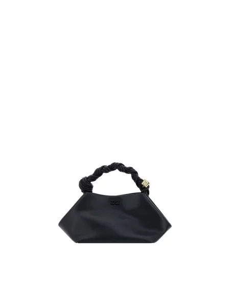 Torebka crossbody Ganni biznesowa z nadrukiem czarna