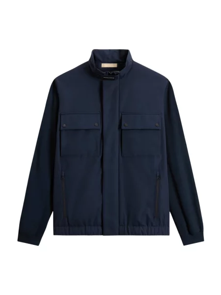 Lniana kurtka Woolrich niebieska