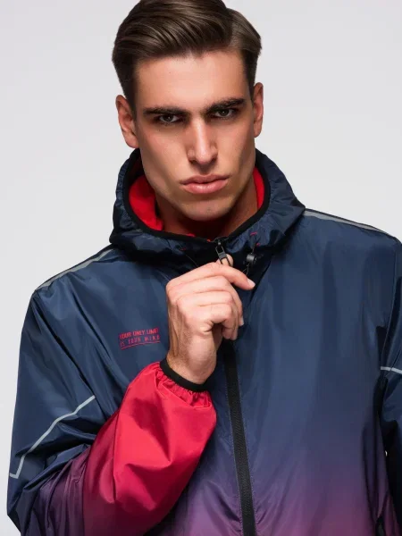 Geacă Ombre din fleece albastru