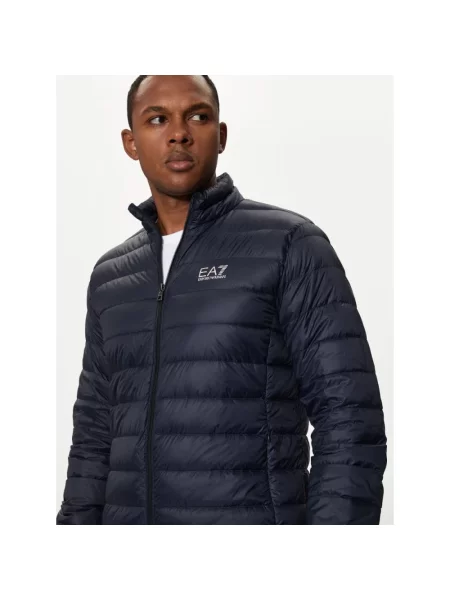 Kompaktowa kurtka puchowa Ea7 Emporio Armani niebieska