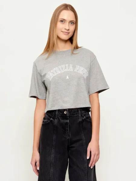 Patrizia Pepe Tricou | Cropped Fit gri