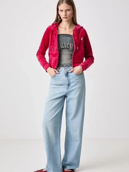 Велюровый свитер Juicy Couture с капюшоном