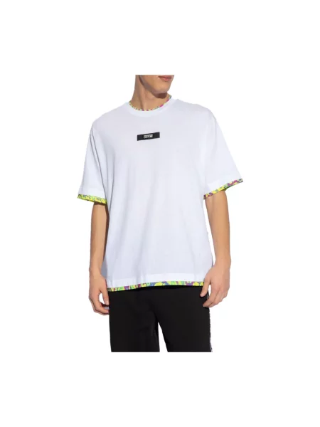 Koszulka Versace Jeans Couture z logo biała