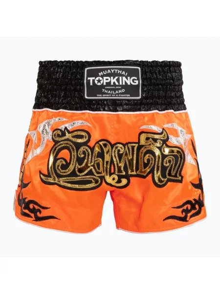 Тренировъчни шорти Top King Thai Boxing orange/black черно