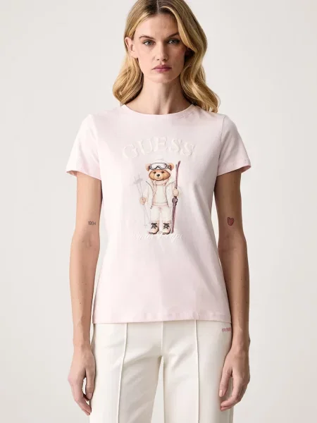 Guess t-shirt γυναικείο με FABRIZIA ροζ
