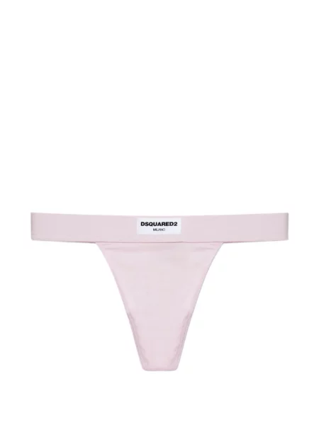 Chiloți tanga Dsquared2 cu autograf roz