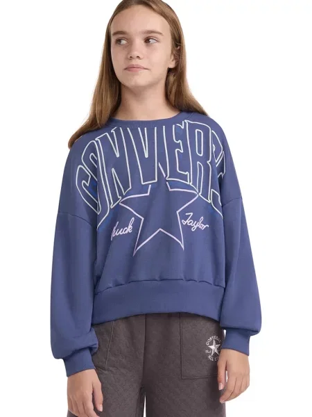 Converse dukserica za djecu s pamukom plava