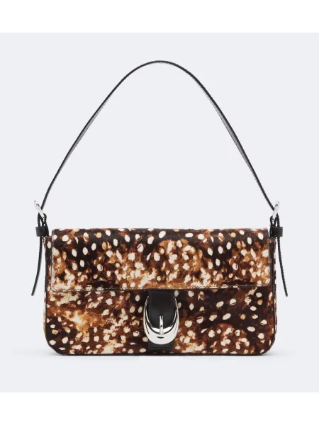 Geantă Staud cu imagine cu imprimeu animal print maro