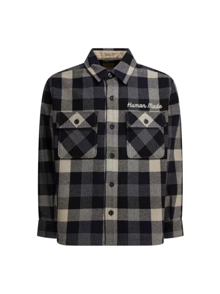 Kurtka Human Made wełniana w kratkę czarna