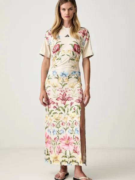 Adidas rochie x Farm Rio bej