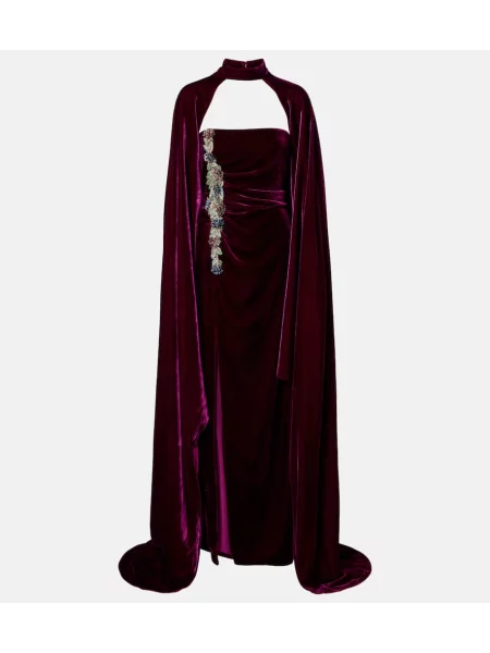 Sukienka Costarellos bez ramiączek fioletowa