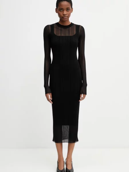 Sportmax Spxcaro rochie tricotată simplă cu vâscoză
