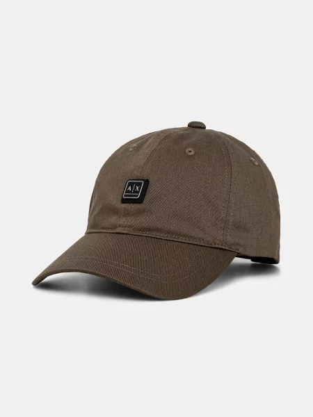 Шапка с козирка Armani Exchange с апликация зелено