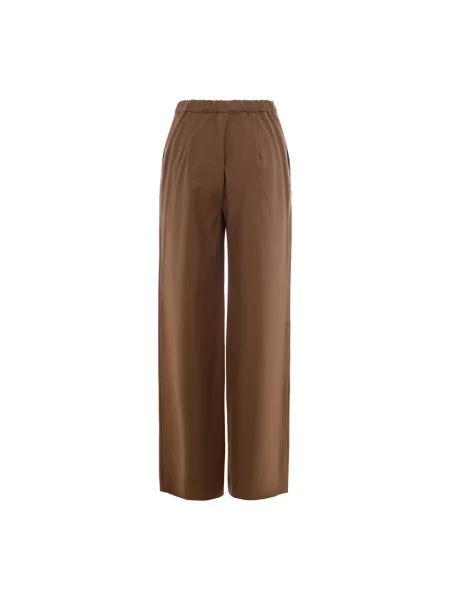 Spodnie Max Mara Studio wełniane brązowe