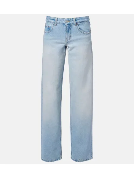 Traperice ravnih nogavica Victoria Beckham niski struk plava